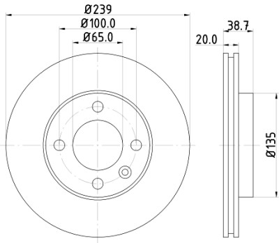 Disco de freio HELLA 8DD 355 100-191