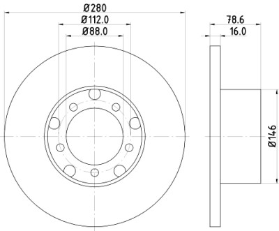 Disco de freio HELLA 8DD 355 100-201