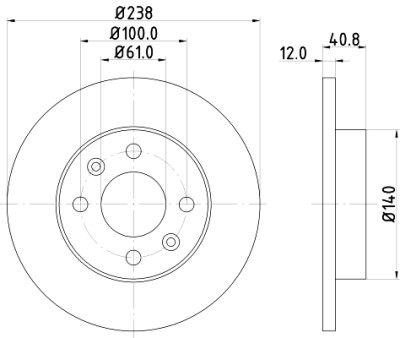 Disco de freio HELLA 8DD 355 101-241