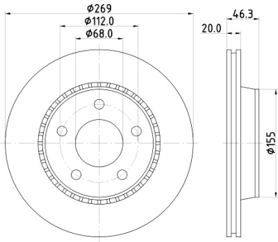 Disco de freio HELLA 8DD 355 101-351