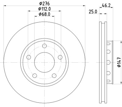Disco de freio HELLA 8DD 355 101-361