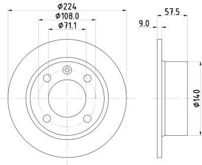 Disco de freio HELLA 8DD 355 103-011