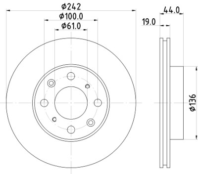 Disco de freio HELLA 8DD 355 103-101
