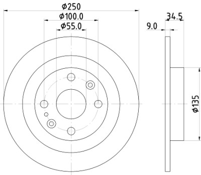 Disco de freio HELLA 8DD 355 103-191