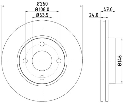 Disco de freio HELLA 8DD 355 103-371