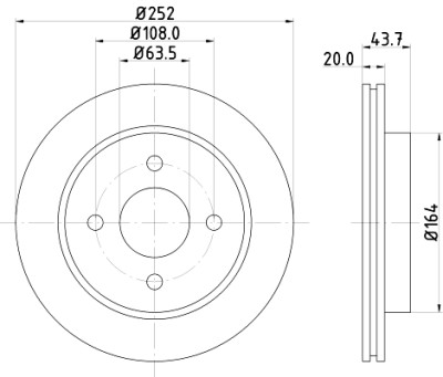 Disco de freio HELLA 8DD 355 103-391