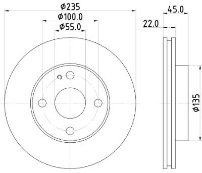 Disco de freio HELLA 8DD 355 104-151
