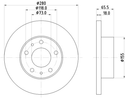 Disco de freio HELLA 8DD 355 104-391