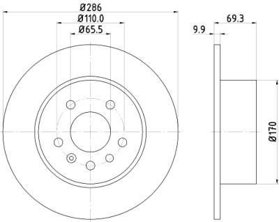 Disco de freio HELLA 8DD 355 104-701
