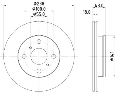 Disco de freio HELLA 8DD 355 104-781