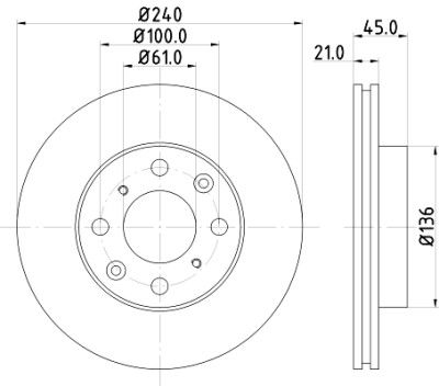 Disco de freio HELLA 8DD 355 104-941