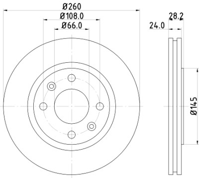 Disco de freio HELLA 8DD 355 105-031