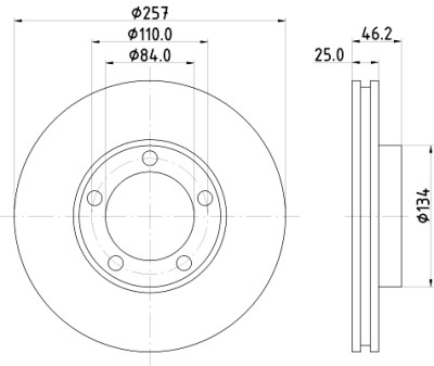 Disco de freio HELLA 8DD 355 105-181