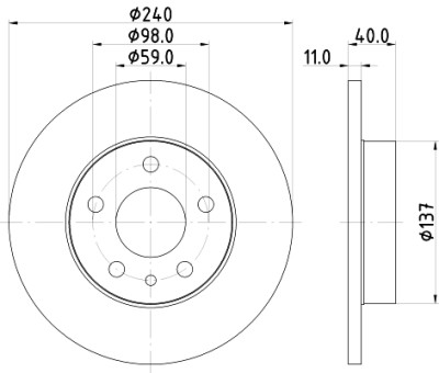Disco de freio HELLA 8DD 355 105-511