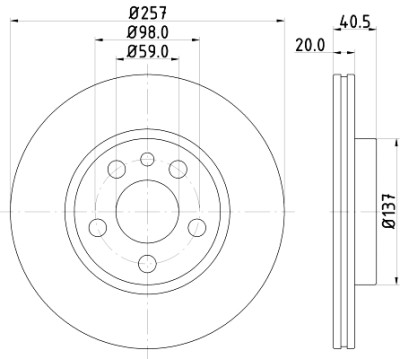 Disco de freio HELLA 8DD 355 105-621