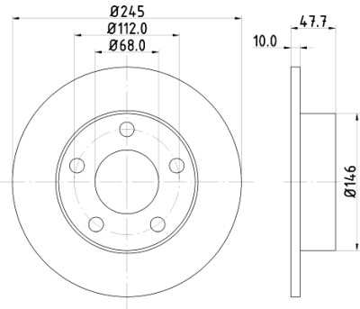 Disco de freio HELLA 8DD 355 105-681