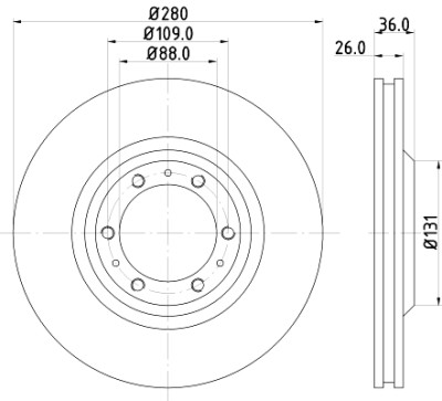 Disco de freio HELLA 8DD 355 106-001