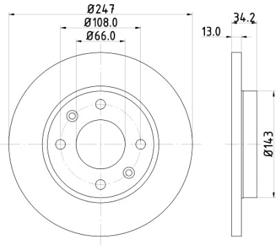 Disco de freio HELLA 8DD 355 106-191