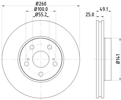 Disco de freio HELLA 8DD 355 106-511