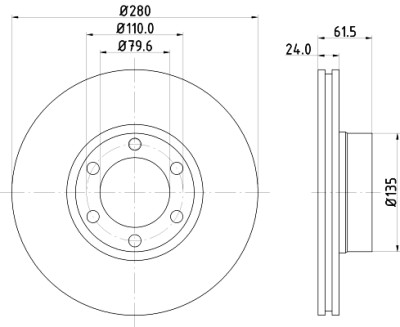 Disco de freio HELLA 8DD 355 106-611