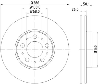 Disco de freio HELLA 8DD 355 107-051