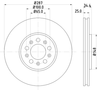 Disco de freio HELLA 8DD 355 107-611