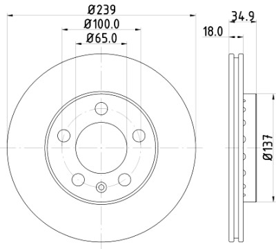Disco de freio HELLA 8DD 355 107-651