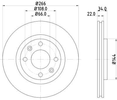 Disco de freio HELLA 8DD 355 108-351
