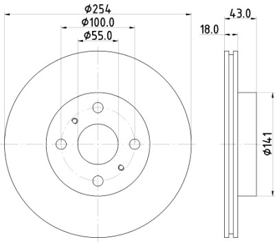 Disco de freio HELLA 8DD 355 108-721