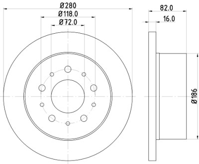 Disco de freio HELLA 8DD 355 108-961