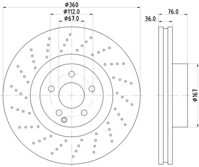 Disco de freio HELLA 8DD 355 110-181