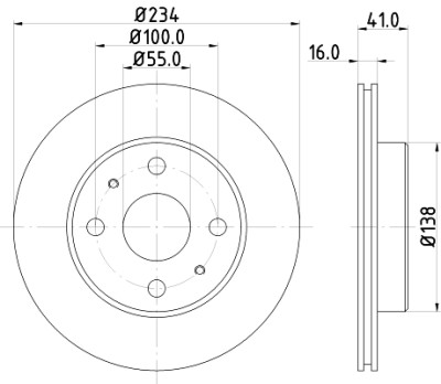 Disco de freio HELLA 8DD 355 110-701