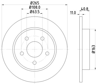 Disco de freio HELLA 8DD 355 111-381