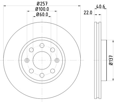 Disco de freio HELLA 8DD 355 112-581