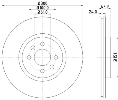 Disco de freio HELLA 8DD 355 113-061