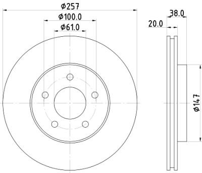 Disco de freio HELLA 8DD 355 113-351