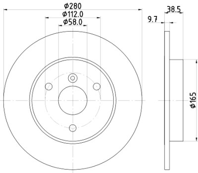 Disco de freio HELLA 8DD 355 113-561
