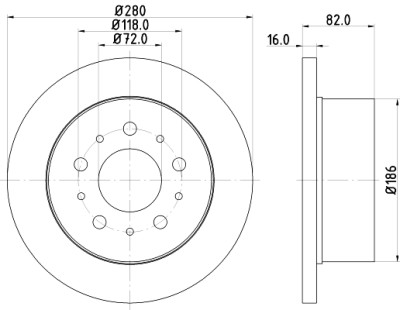 Disco de freio HELLA 8DD 355 113-711