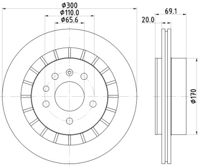 Disco de freio HELLA 8DD 355 114-381