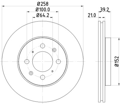 Disco de freio HELLA 8DD 355 114-451