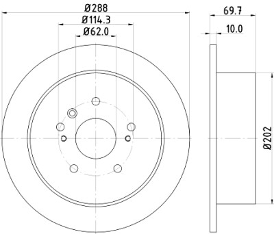 Disco de freio HELLA 8DD 355 114-991