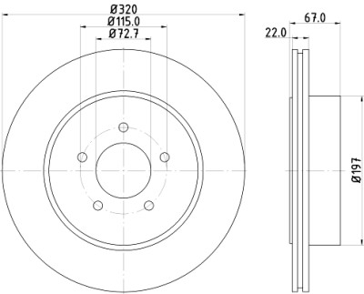 Disco de freio HELLA 8DD 355 115-481
