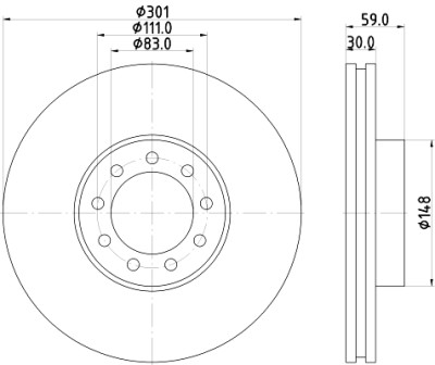Disco de freio HELLA 8DD 355 115-531