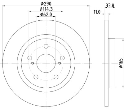 Disco de freio HELLA 8DD 355 116-121