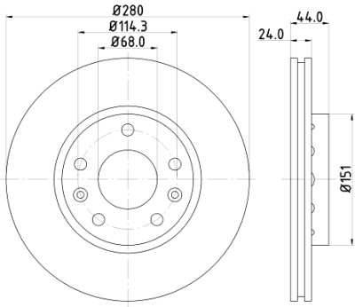 Disco de freio HELLA 8DD 355 116-151