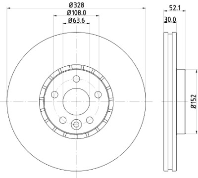 Disco de freio HELLA 8DD 355 116-181