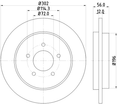 Disco de freio HELLA 8DD 355 116-271