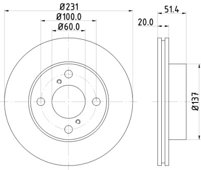 Disco de freio HELLA 8DD 355 116-501