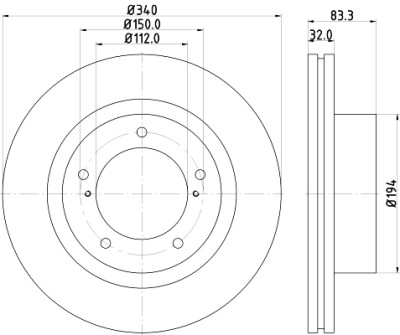 Disco de freio HELLA 8DD 355 116-551