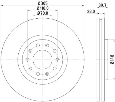 Disco de freio HELLA 8DD 355 116-631